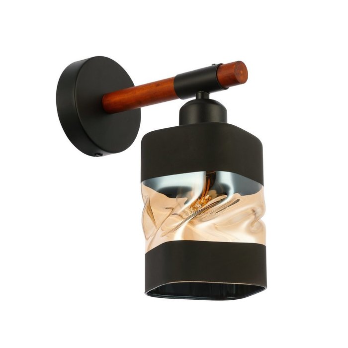  Светильник настенный Abiritto с янтарным плафоном - купить Бра и настенные светильники по цене 2940.0