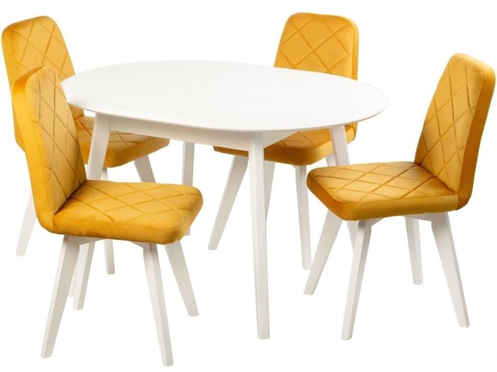 Стул Арион золотого цвета на белых ножках - лучшие Обеденные стулья в INMYROOM