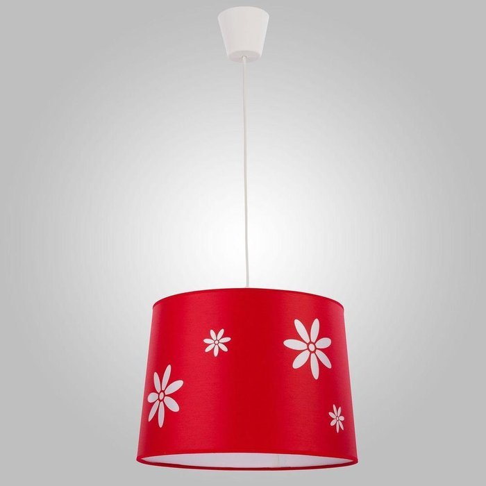 Подвесной светильник Flora с абажуром красного цвета
