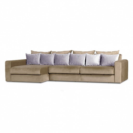 Угловой диван-кровать Мэдисон Лувр темно-бежевого цвета большой