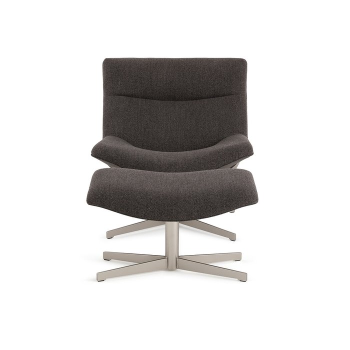 Кресло вращающееся с подставкой под ноги Wesley коричневого цвета - купить Интерьерные кресла по цене 163548.0