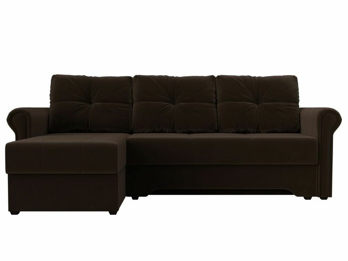Угловой диван-кровать Леон коричневого цвета левый угол - купить Угловые диваны по цене 39999.0
