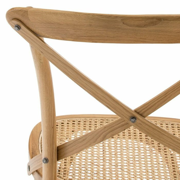 Комплект из двух стульев из дуба и плетеного ротанга Cedak бежевого цвета - лучшие Обеденные стулья в INMYROOM