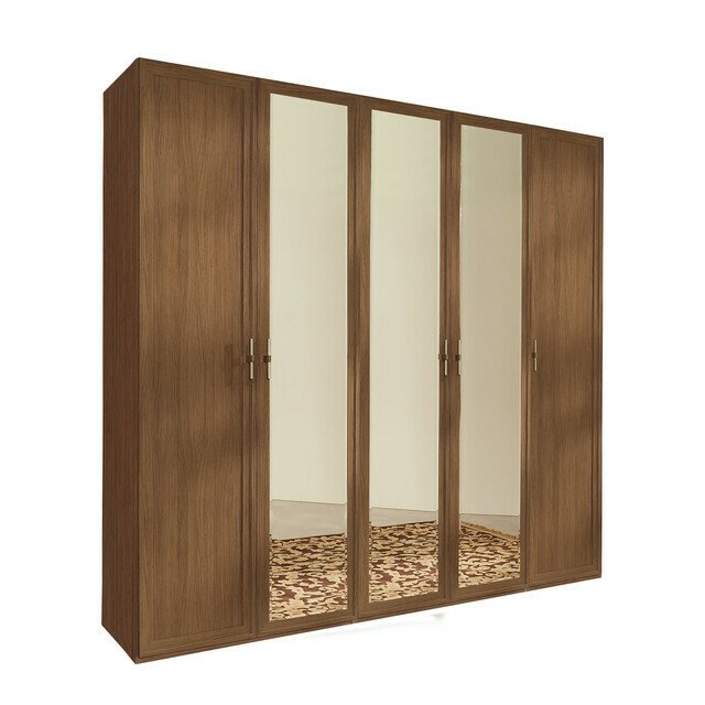 Шкаф пятидверный с зеркалами Palmari коричневого цвета