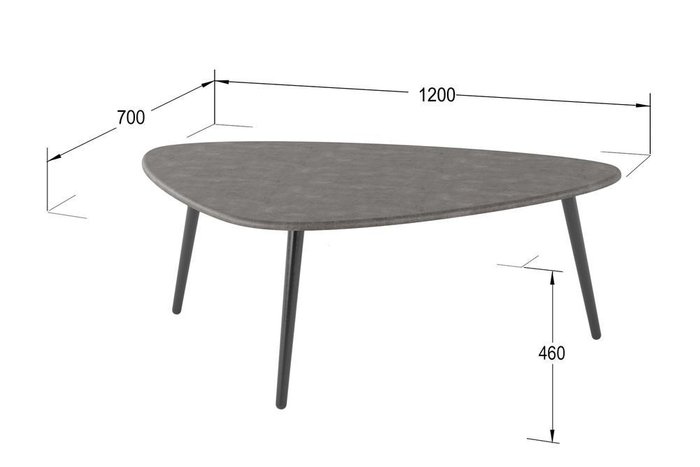 Стол журнальный Эланд цвета серый бетон - купить Журнальные столики по цене 6965.0