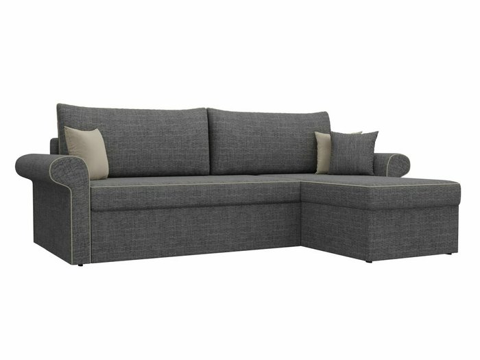 Угловой диван-кровать Милфорд серого цвета правый угол