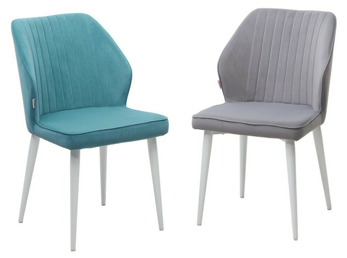 Стул Seattle серого цвета с белыми ножками - лучшие Обеденные стулья в INMYROOM