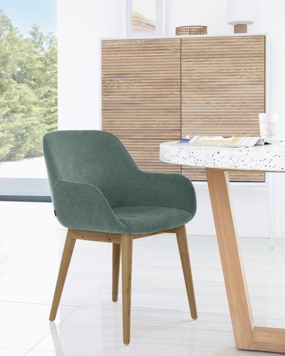 Стул Konna серо-зеленого цвета - лучшие Обеденные стулья в INMYROOM