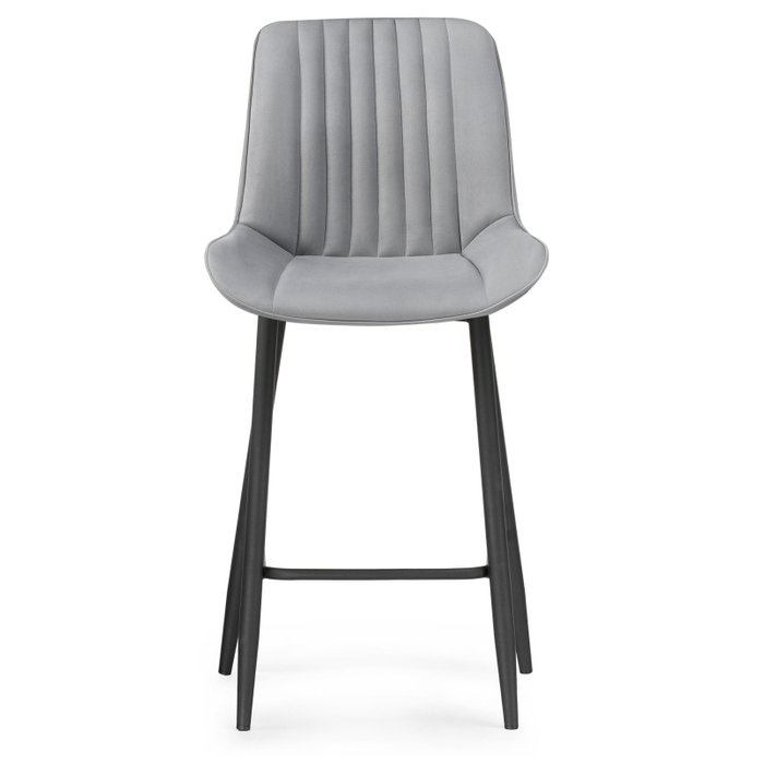 Стул полубарный Седа светло-серого цвета на черных ножках - купить Барные стулья по цене 6550.0