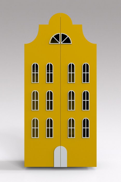 Двойной шкаф-домик Стокгольм Maxi желтого цвета 