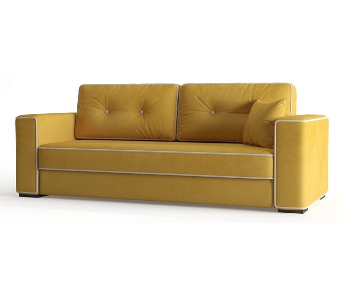 Диван-кровать Аваллон в обивке из велюра желтого цвета