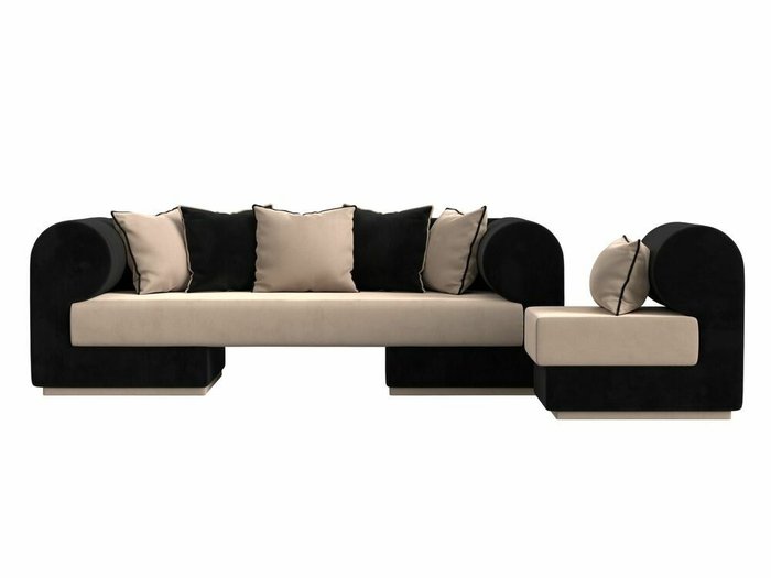 Набор мягкой мебели Кипр 2 черно-бежевого цвета - купить Комплекты мягкой мебели по цене 75998.0