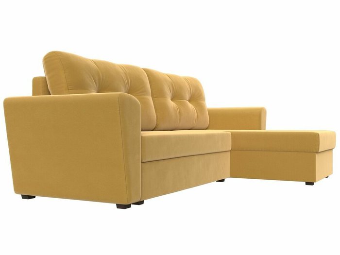 Угловой диван-кровать Амстердам лайт желтого цвета правый угол - лучшие Угловые диваны в INMYROOM
