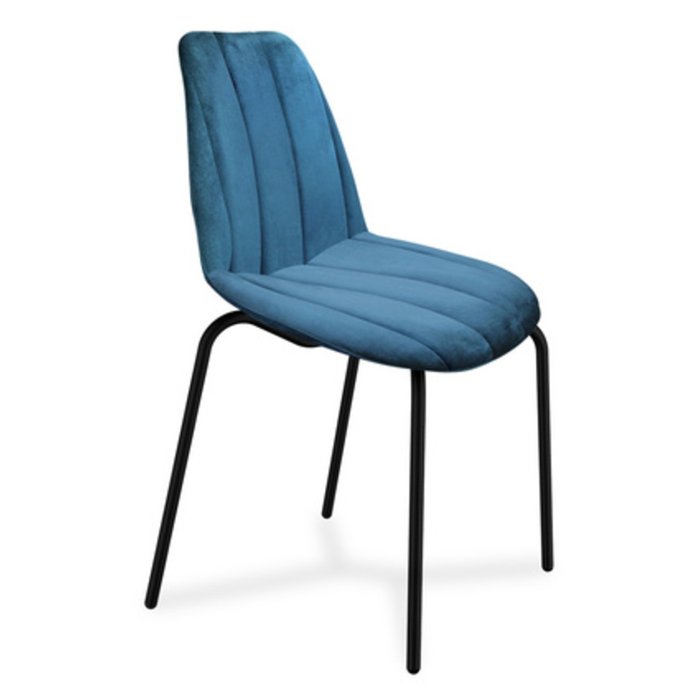 Стул обеденный Megrez  синего цвета на металических ножках - купить Обеденные стулья по цене 5610.0