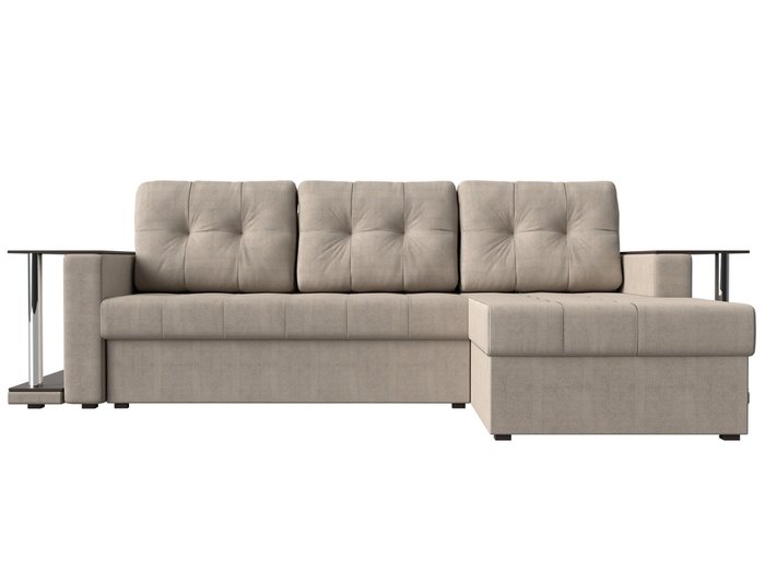 Угловой диван-кровать Даллас бежевого цвета - купить Угловые диваны по цене 40590.0