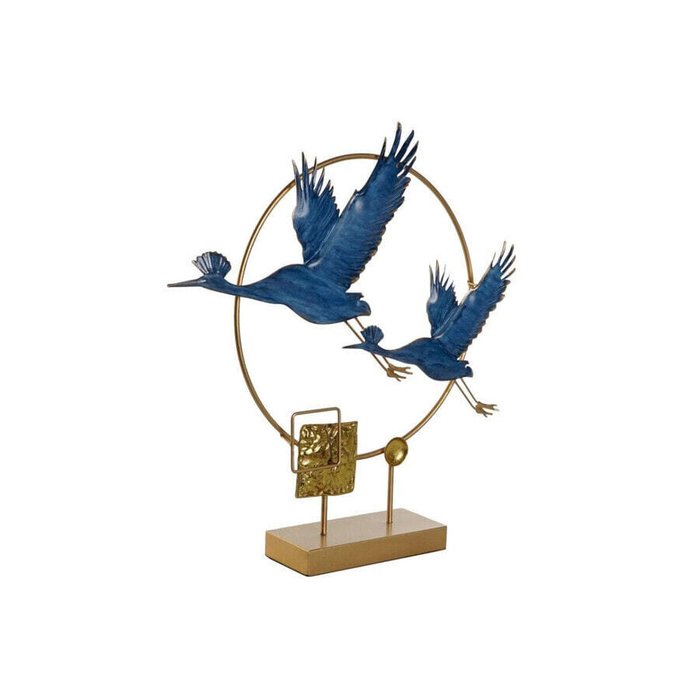 Декоративная фигура DKD Home Decor 51 x 9 x 51 cm Синий Позолоченный Птица Декоративная фигура DKD Home Decor 51 x 9 x 51 cm Синий Позолоченный Птица