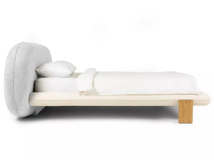 Кровать Softbay 160х200 с изголовьем серого цвета без подъемного механизма - лучшие Кровати для спальни в INMYROOM