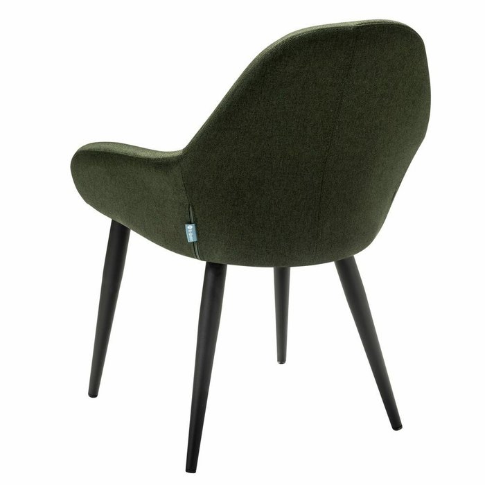 Стул-кресло Kent темно-зеленого цвета с черными ножками - лучшие Обеденные стулья в INMYROOM