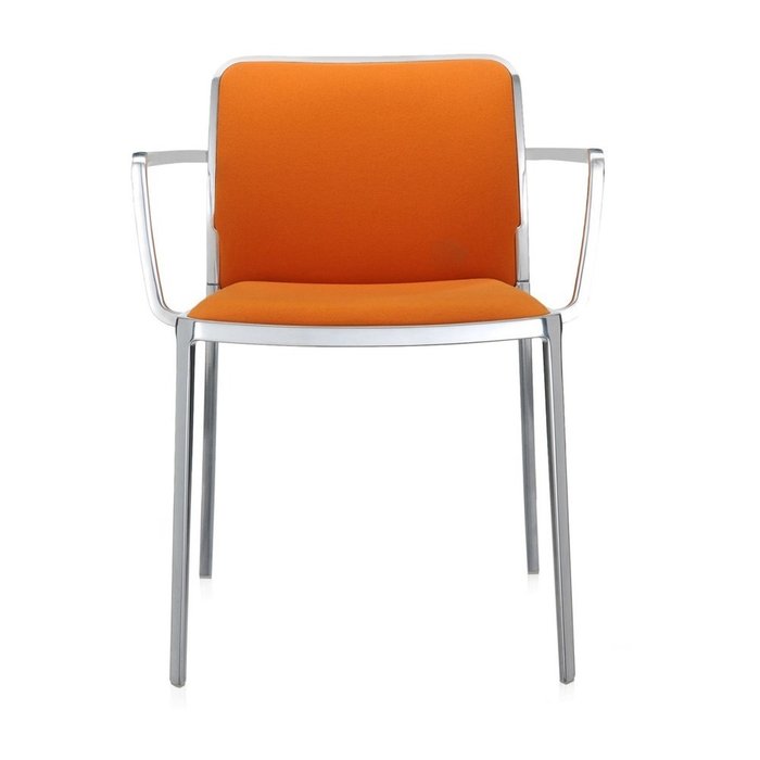 Стул Audrey Soft оранжевого цвета с подлокотниками - лучшие Обеденные стулья в INMYROOM