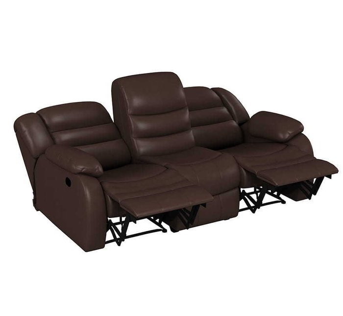 Диван с двумя механизмами реклайнер Ридберг коричневого цвета - купить Прямые диваны по цене 236606.0