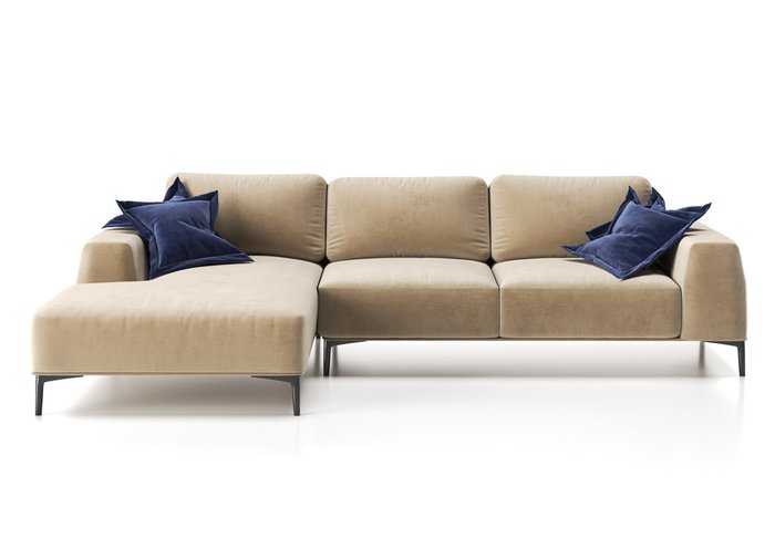 Угловой диван Cloud с оттоманкой бежевого цвета - купить Угловые диваны по цене 125800.0