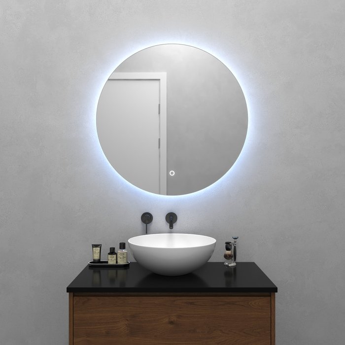 Настенное зеркало Rauntel с холодной подсветкой и сенсорной кнопкой - купить Настенные зеркала по цене 13900.0