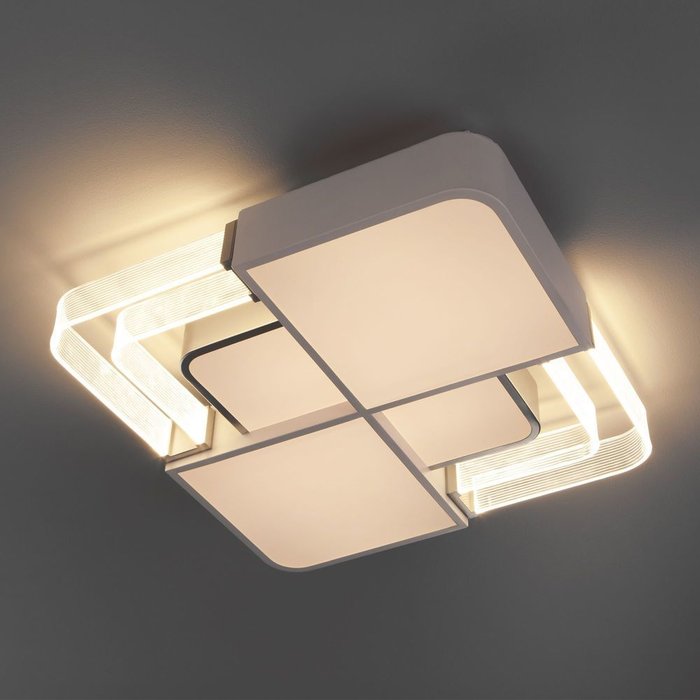 Потолочный светодиодный светильник с пультом управления 90182/1 белый/серебро - купить Потолочные светильники по цене 15000.0