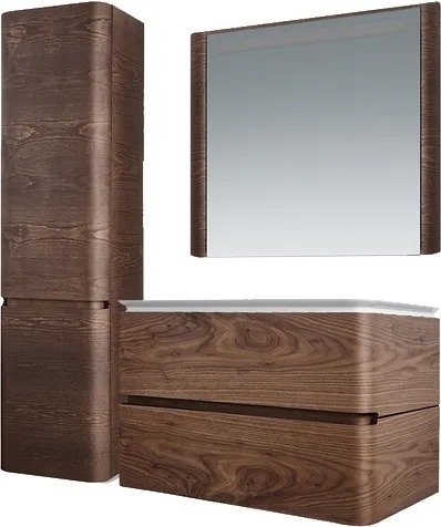 Зеркало-шкаф с подсветкой Sensation коричневого цвета - лучшие Шкаф-зеркало в INMYROOM