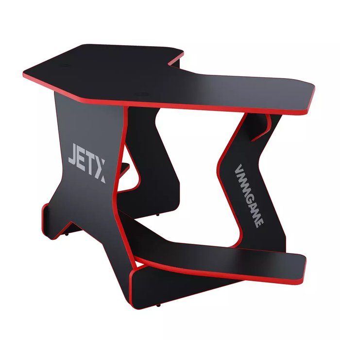 Игровой угловой компьютерный cтол Jetx черно-красного цвета - купить Письменные столы по цене 16990.0