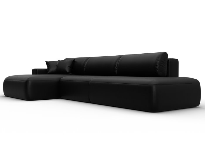 Угловой диван-кровать Лига 036 Модерн Лонг черного цвета левый (экокожа) - лучшие Угловые диваны в INMYROOM Угловой диван-кровать Лига 036 Модерн Лонг черного цвета левый (экокожа) - лучшие Угловые диваны в INMYROOM