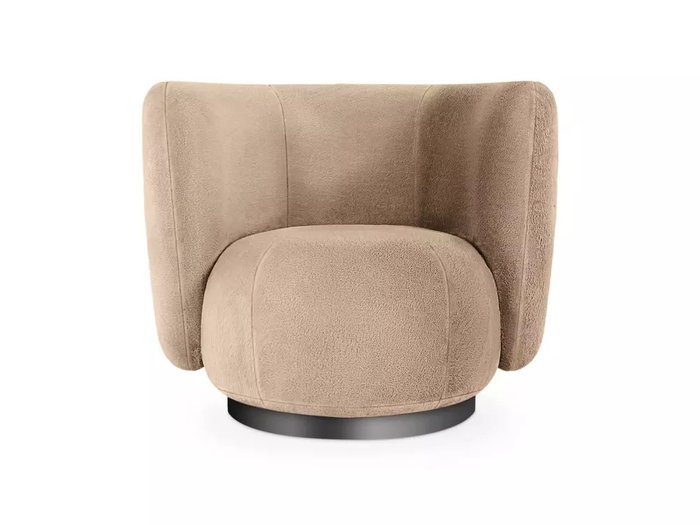 Кресло Lucca вращающееся темно-бежевого цвета с основанием черного цвета - купить Интерьерные кресла по цене 65070