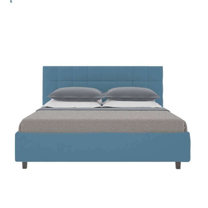 Кровать Wales с обивкой из велюра цвета Морской волны 200х200  - лучшие Кровати для спальни в INMYROOM