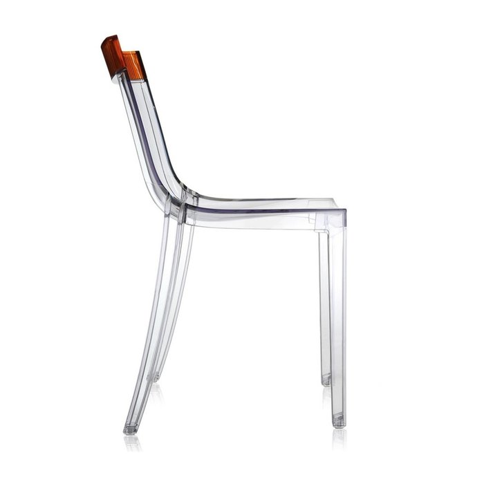 Стул Hi-Cut прозрачный с оранжевой вставкой  - лучшие Обеденные стулья в INMYROOM