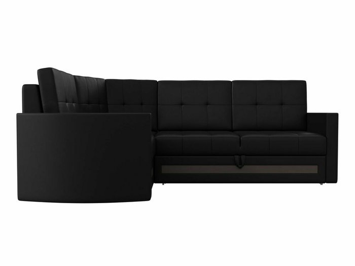 Угловой диван-кровать Белла черного цвета (экокожа) левый угол - купить Угловые диваны по цене 62999.0