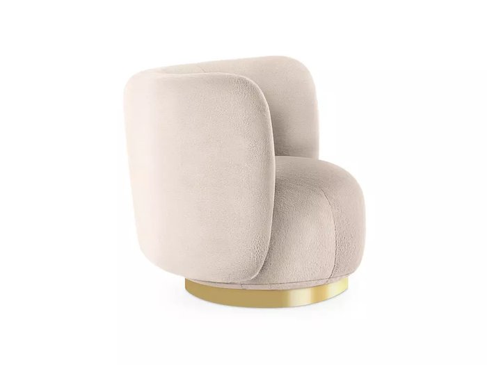 Кресло Lucca бежевого цвета с золотым основанием  - лучшие Интерьерные кресла в INMYROOM