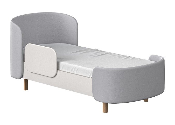 Кровать Kidi Soft 80х180 бело-серого цвета - лучшие Одноярусные кроватки в INMYROOM