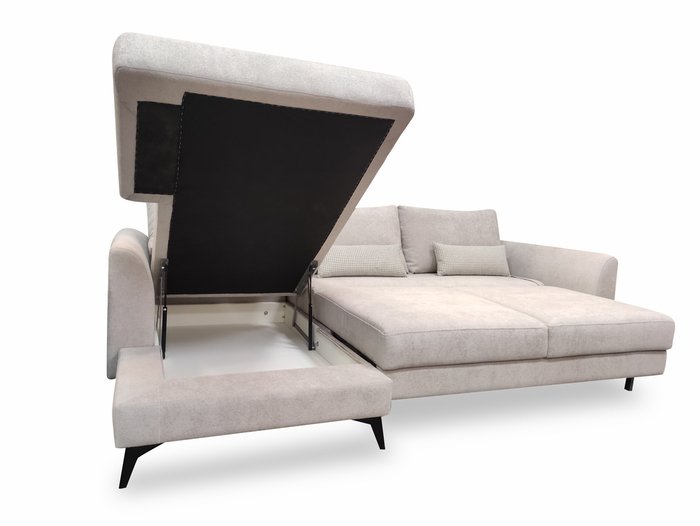 Угловой диван-кровать Лондон серо-бежевого цвета - лучшие Угловые диваны в INMYROOM