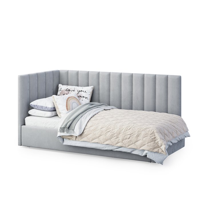 Кровать Меркурий-3 90х200 серого цвета с подъемным механизмом