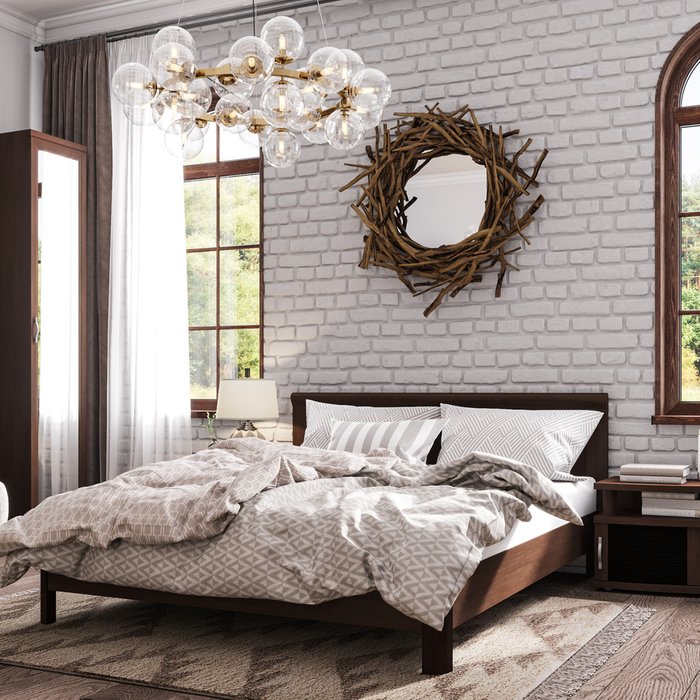 Кровать Магна 160х200 темно-коричневого цвета - лучшие Кровати для спальни в INMYROOM