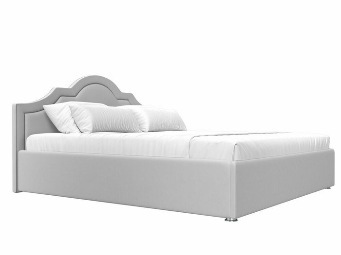 Кровать Афина 200х200 белого цвета с подъемным механизмом (экокожа) - лучшие Кровати для спальни в INMYROOM
