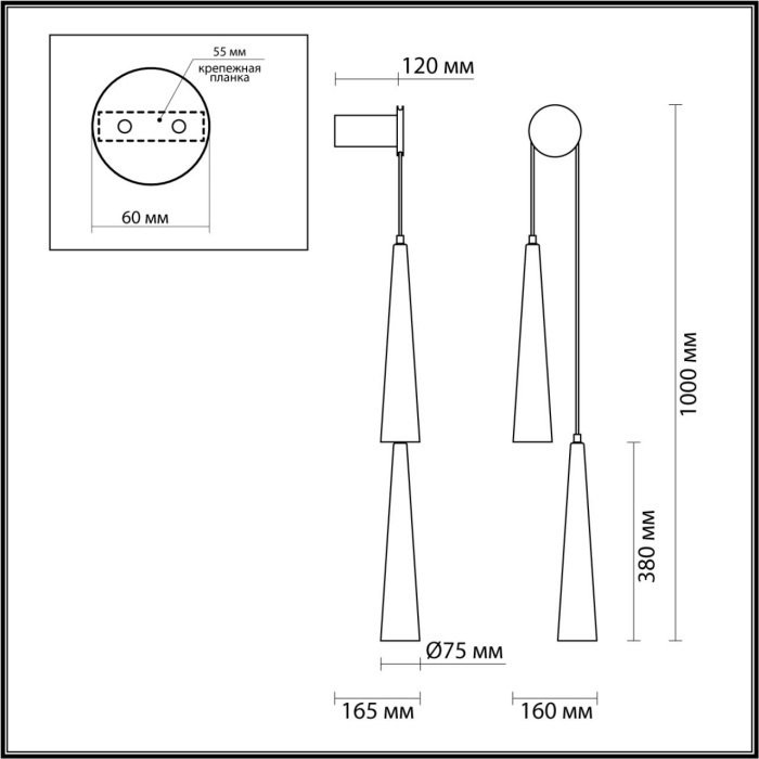 Бра светодиодное Odeon Light Lump 5044/24WL глянц.темн.хром/прозрачный/металл/стекло LED 24W 3000K 2536Лм - купить Бра и настенные светильники по цене 5960