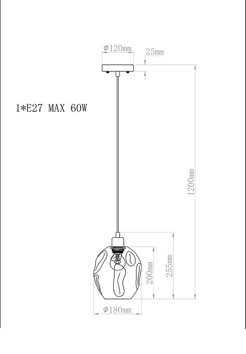 Светильник подвесной с плафоном дымчатого цвета - купить Подвесные светильники по цене 7500.0