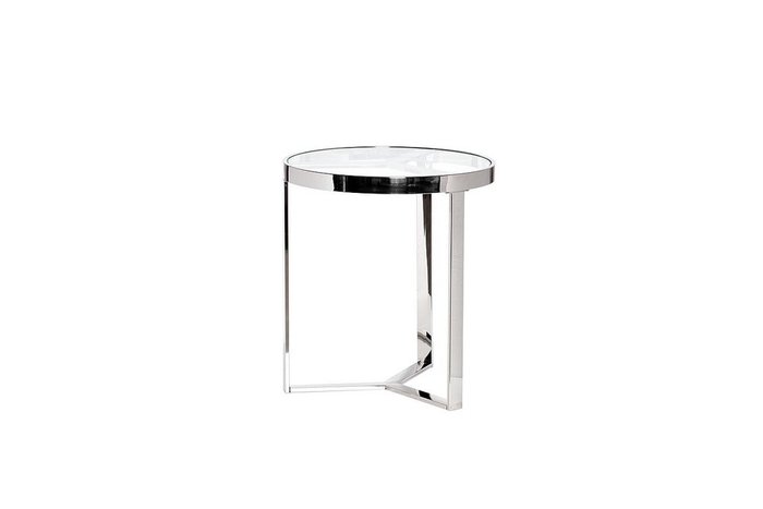 Кофейный стол из стекла со стальными ножками
