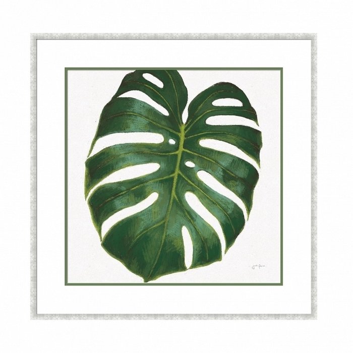 Постер в раме Monstera с изображением листа тропического растения 