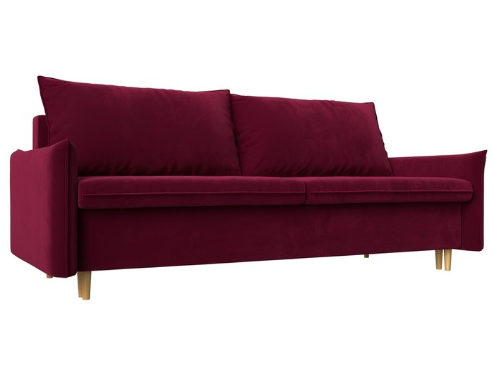 Прямой диван-кровать Хьюстон бордового цвета