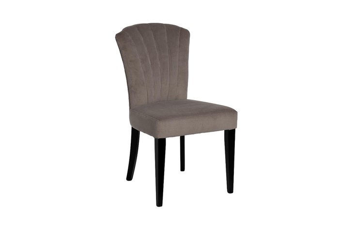 Стул в обивке из велюра бежево-серого цвета  - купить Обеденные стулья по цене 25200.0