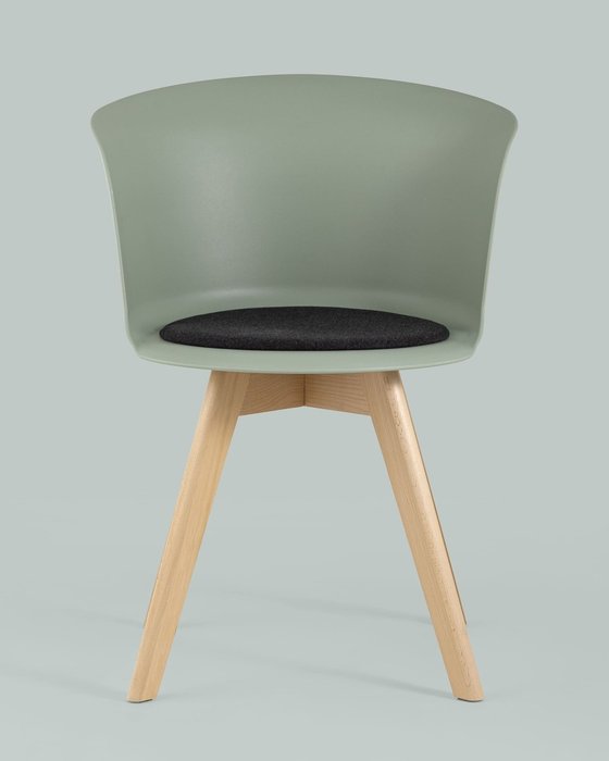 Стул Blossom серо-зеленого цвета с подушкой - лучшие Обеденные стулья в INMYROOM
