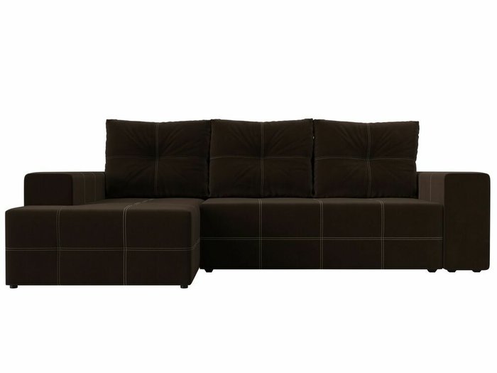 Угловой диван-кровать Перри коричневого цвета левый угол - купить Угловые диваны по цене 59999.0