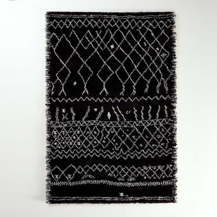 Ковер в берберском стиле Afaw 200x290 черно-белого цвета