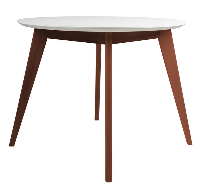 Обеденный стол Лунд бело-коричневого цвета - лучшие Обеденные столы в INMYROOM